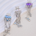 Lxxury Rhinestone Crown Opal Beads for Pen DIY Beads With Diamond Chain Phone Jewelry Making Accessories
