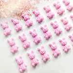 批发树脂可爱的卡通兔子装饰指甲艺术装饰3D兔子指甲魅力美甲配件