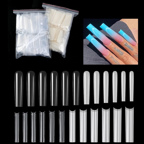 批发Xxxl 504pcs/袋加长芭蕾舞者假指甲全覆盖法国长方形假指甲提示供应商