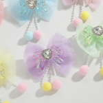 1pc Bow Shape Heart Rhinestone Zircon Handmade Loose Beads for DIY Pen Phone Chain Accessories