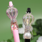 Handmade Rhinestone Chain Balloon UV Plated Acrylic Beads for Pen DIY Phone Chain Jewelry Making Accessories