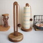 Paper Towel Holder Manufacturer - Wooden Eco-Friendly Rotating Free Standing Stand