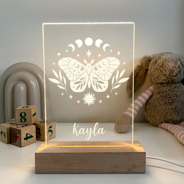 LED Night Light Manufacturer - DIY 3D Light with Wood Stand Erasable Acrylic Board