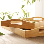 Bamboo Tray Manufacturer - Wholesale Modern Engraved Rectangle Food Dessert Tray