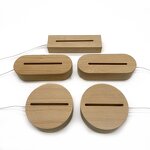 LED Night Light Base Manufacturer - Round Square Display Stand USB Wooden Base