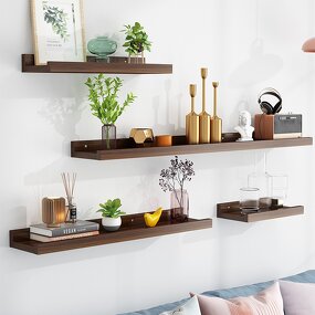 Wall Shelf Manufacturer - Custom Modern Solid Wood Floating Display Organizer
