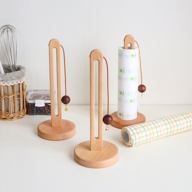 Paper Towel Holder Manufacturer - Wooden Eco-Friendly Rotating Free Standing Stand