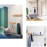 Wall Hooks Manufacturer - Multifunctional 5 Hooks Bamboo Wall Mounted Coat Hanger