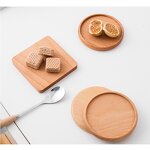 Drink Coaster Set Manufacturer - Restaurant Solid Wood Natural Round Mug Holder