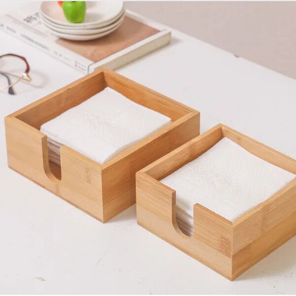 Tissue Box Holder Manufacturer - Custom Unfinished Laser Cut Bamboo Wood Box
