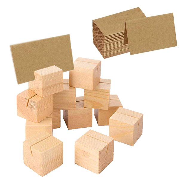 Table Card Holder Manufacturer - Custom Unfinished Pine Wood Business Card Stand