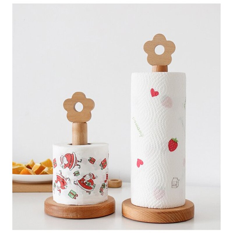 Paper Towel Holder Manufacturer - Eco-Friendly Wooden Free-standing Non-slip Rack