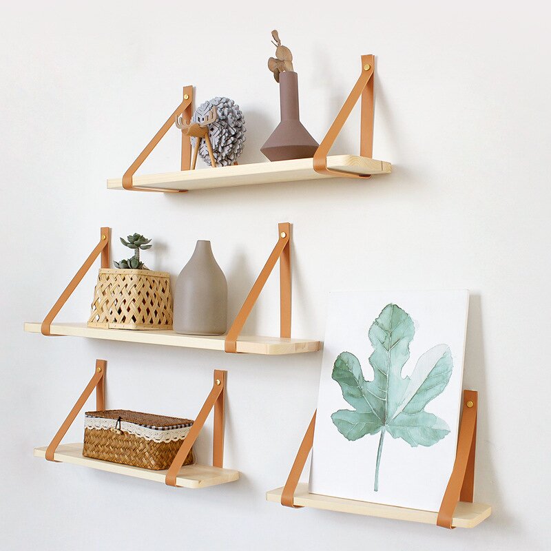Wall Shelf Manufacturer - Modern Antique Pine Wood Floating Single Layer Rack