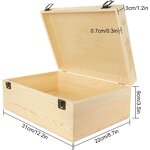 Wooden Gift Box Manufacturer - Custom Logo Solid Pine Square Hinge Lid Box