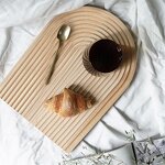 Serving Tray Manufacturer - Custom Japandi Style Beech Wood Water Ripple Tray