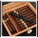 Cigar Humidor Manufacturer - Custom Small Dark Wooden Lacquer Glass Top Box