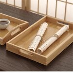 Bamboo Tray Manufacturer - Wholesale Modern Engraved Rectangle Food Dessert Tray
