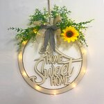 Wall Decor Manufacturer - Christmas Easter Rustic Engraved Flower Wooden Hanging