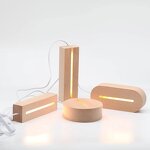 LED Night Light Base Manufacturer - Round Square Display Stand USB Wooden Base