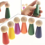 Peg Dolls Manufacturer - Wholesale Unfinished Natural Wooden Painted Girl Dolls