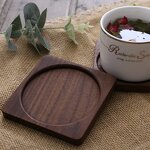 Wood Coaster Set Manufacturer - 6 Pcs Walnut Beech Round Laser Engraved Set