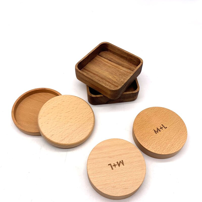 Wood Coaster Manufacturer - Tea Coffee Cup Placemats Walnut Round Drink Mat