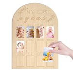 Baby Growth Cards Manufacturer - Eco-Friendly Wooden Wall Hanging 12 Months Journal
