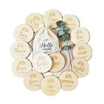 Baby Milestone Cards Manufacturer - Wooden Round Double Sided Laser Engraved Cards