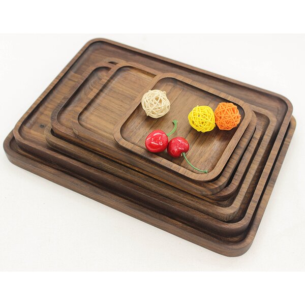 Serving Tray Manufacturer - Wholesale Solid Wood Rectangular Dessert Snack Tray