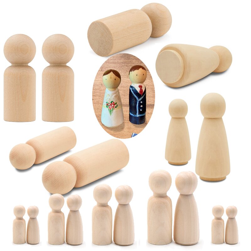 Peg Dolls Manufacturer - Wholesale Unfinished Natural Wooden Painted Girl Dolls