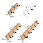 Wall Hooks Manufacturer - Multifunctional 5 Hooks Bamboo Wall Mounted Coat Hanger