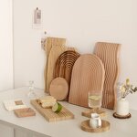 Serving Tray Manufacturer - Custom Japandi Style Beech Wood Water Ripple Tray