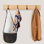 Wall Hooks Manufacturer - Multifunctional 5 Hooks Bamboo Wall Mounted Coat Hanger
