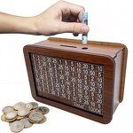 Piggy Bank Manufacturer - Wooden Hand-made Square Savings Goal Counter Money Box