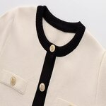 Short-sleeved Knitted Jacket Factory - OEM Custom Retro Round Neck Button Decoration