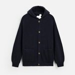 Loose Hooded Knitted Cardigan Factory - OEM Custom Spring Men's Trendy Single-breasted