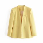 Women's Casual Suit Jacket Factory - OEM Custom Lapel-free Long Sleeve