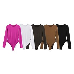 Long-sleeved Jumpsuit Factory - OEM Custom Retro Round Neck Casual Female