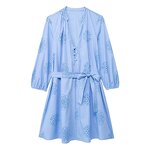 Laminated Embroidery Decorative Dress Factory - OEM Custom Poplin V-neck Mini