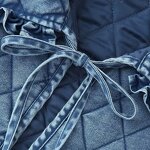 Quilted Washed Denim Coat Factory - OEM Custom Autumn Fashion Retro Casual Lapel