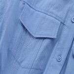 Belted Shirt Dress Factory - OEM Custom Retro Lapel Short Sleeve Solid Color