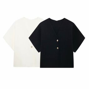 V-Neck Knit Sweater Top Factory - OEM Custom Summer Casual Elegant Streetwear