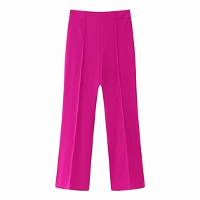 Vertical Straight Leg Pants Factory - OEM Custom Retro High Waist Zipper Fly