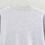 College Style Sweatshirt Factory - OEM Custom Gray Long-sleeved Ladies Sweatshirt