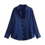 Multicolor Satin Shirt Factory - OEM Custom Vintage Button Up Women's Top