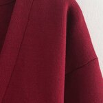 Simple Knitted Sweater Factory - OEM Custom Retro V-neck Solid Color Casual Female