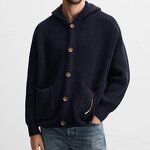 Loose Hooded Knitted Cardigan Factory - OEM Custom Spring Men's Trendy Single-breasted