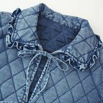Quilted Washed Denim Coat Factory - OEM Custom Autumn Fashion Retro Casual Lapel