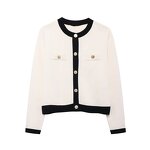 Single-breasted Knitted Jacket Factory - OEM Custom Long-sleeved Round Neck Sweater