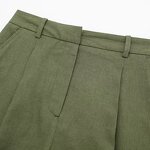 Linen Blend Casual Shorts Factory - OEM Custom Retro Side Pocket Zipper Fly